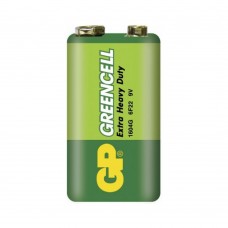 Батарейка солевая GP Greencell Extra Heavy Duty, 6F22-1BL, 9В, крона, блистер, 1 шт