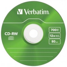 Диск CD-RW Verbatim 700Mb 12x Slim case