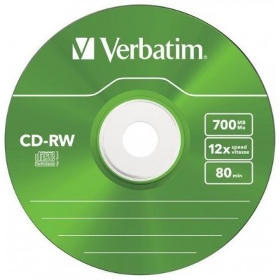 Диск CD-RW Verbatim 700Mb 12x Slim case