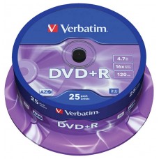 Диск DVD+R Verbatim 4.7Gb 16x в бумажном конверте с окном,