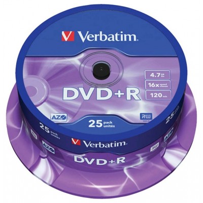 Диск DVD+R Verbatim 4.7Gb 16x в бумажном конверте с окном,