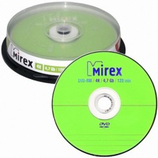 Диск DVD-RW Mirex 4.7Gb 4x Cake Box (10шт)