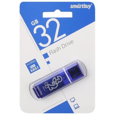 Флэш-накопитель USB2.0 32 Gb SmartBuy Glossy Dark Blue