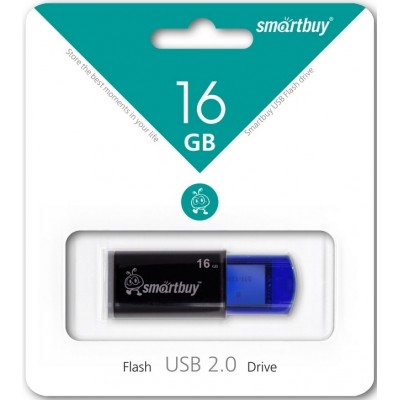 Флэш-накопитель USB2.0 16 Gb SmartBuy Click Black-Blue