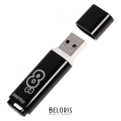 Флэш-накопитель USB2.0 8 Gb SmartBuy Glossy Black