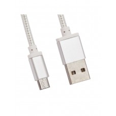Кабель USB AM - MicroUSB BM `Vention` CADIG, 1.5м, ткан.оплетка, серебр.