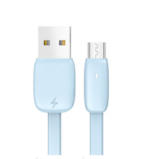 Кабель USB AM - MicroUSB BM `Vivan`, 1м, плоский, голубой (бел.гр)