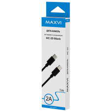Кабель Maxvi (MC-20) USB-C - USB-C черный, 1м, 2A
