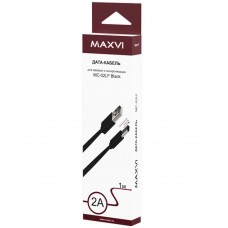 Кабель Maxvi (MC-02LF) USB-C черный, 1м, 2A