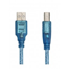 Кабель USB AM - USB BM интерфейсный &quot;LAN&quot; 3м, голубой, 2 феррита