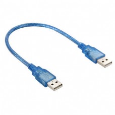 Кабель USB AM - USB AM интерфейсный 30 см, голубой