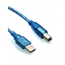 Кабель USB AM - USB BM интерфейсный `LAN`, голубой,  1.5м, медь, феррит (ч.гр.14*20)