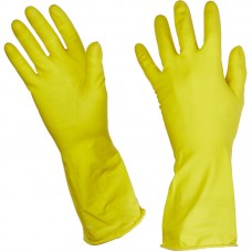 Перчатки резиновые с внутренним х\б напылением Komfi Для деликатной уборки размер M, 30 гр, цвет