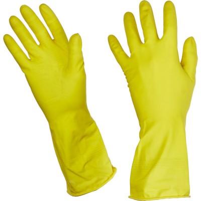 Перчатки резиновые с внутренним х\б напылением Komfi Для деликатной уборки размер M, 30 гр, цвет