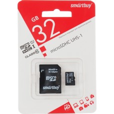 Флэш-карта microSDHC (TransFlash) 32 Gb SmartBuy class 10 Advanced