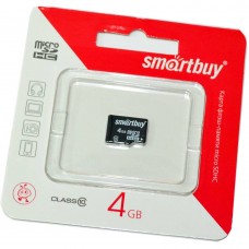Флэш-карта microSDHC (TransFlash) 4 Gb SmartBuy class 10 б/ад
