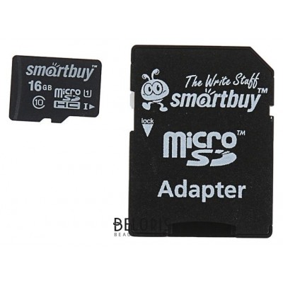 Флэш-карта microSDHC (TransFlash) 16 Gb SmartBuy class 10