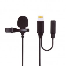 Микрофон петличный JH-041-A, Lightning + 3.5 для наушн, 1.5м