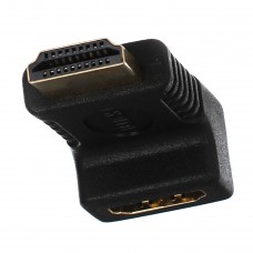 Переходник* HDMI F - HDMI M, угловой 90`, цельный, чёрный
