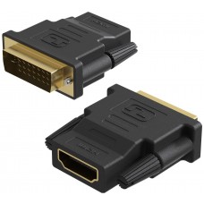 Переходник HDMI F - DVI-I M (24+5), пластик.шуруп