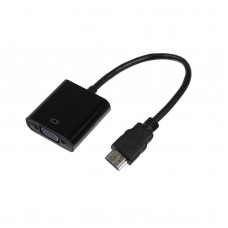 Переходник LuazON PL-001, HDMI-VGA, провод 0.2 м, чёрный