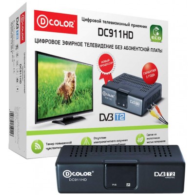 ТВ приставка DVB-T2 D-Color DC911HD ECO