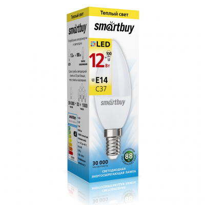 Светодиодная лампа Smartbuy SBL-C37-12-30K-E14