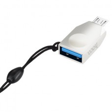Переходник Hoco UA10 OTG USB / Micro USB серебро