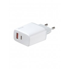 З/У Axxa (2404) USB A + USB-C, PD, QC 3.0, 20Вт, белый