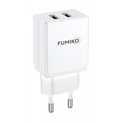 Зарядное устройство FUMIKO CH04 2USB 2.4А белое