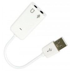 Звуковая карта USB Audio adapter 7.1, белый, 10см